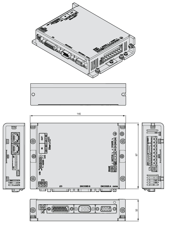 PHOX DC Drive Type 외형도 PHOX-03-080NS,PHOX-06-080NS